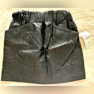 Black faux leather mini skirt size xs